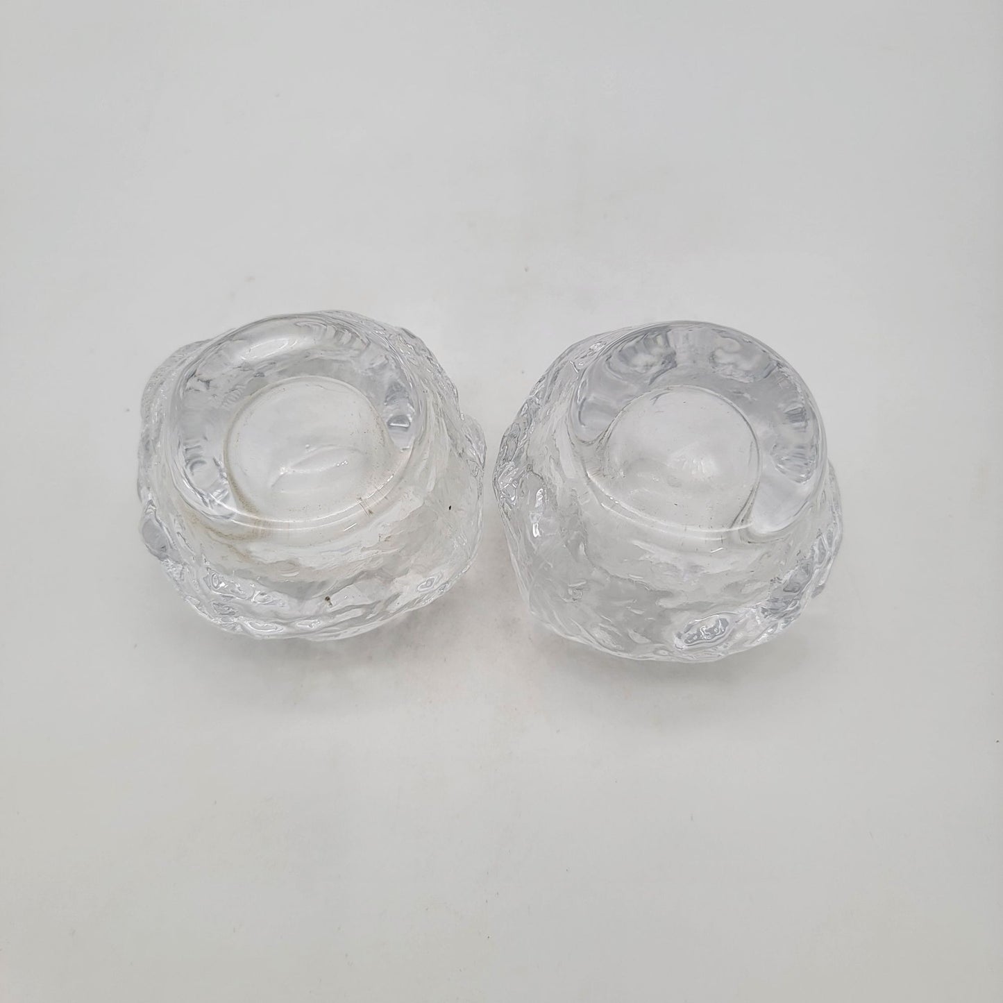 Kosta Boda Clear Glass Votive Candle Holders Pair