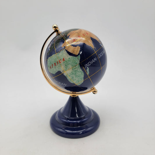 Vintage Gemstone World Globe Desk Decor