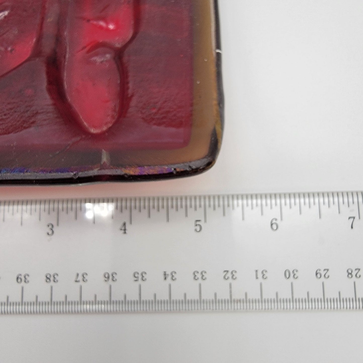 Vintage Amberina Glass Butterfly Curved Glass Panel