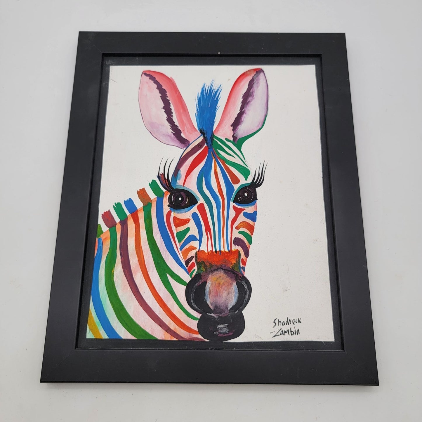 Colorful Zebra Painting By Shadreck Zambia
