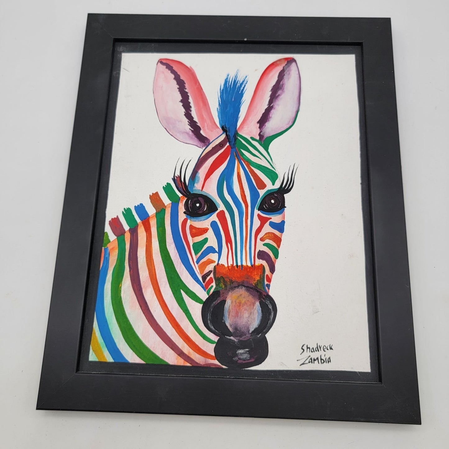 Colorful Zebra Painting By Shadreck Zambia