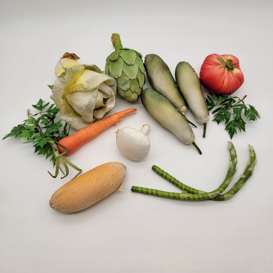 12 Pcs Vintage Fabric & Silk Decorative Vegetables