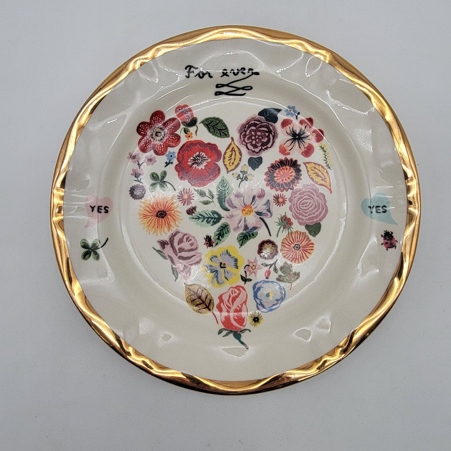 Anthropologie Nathalie Lete Forever Wedding Flower Plate Dish