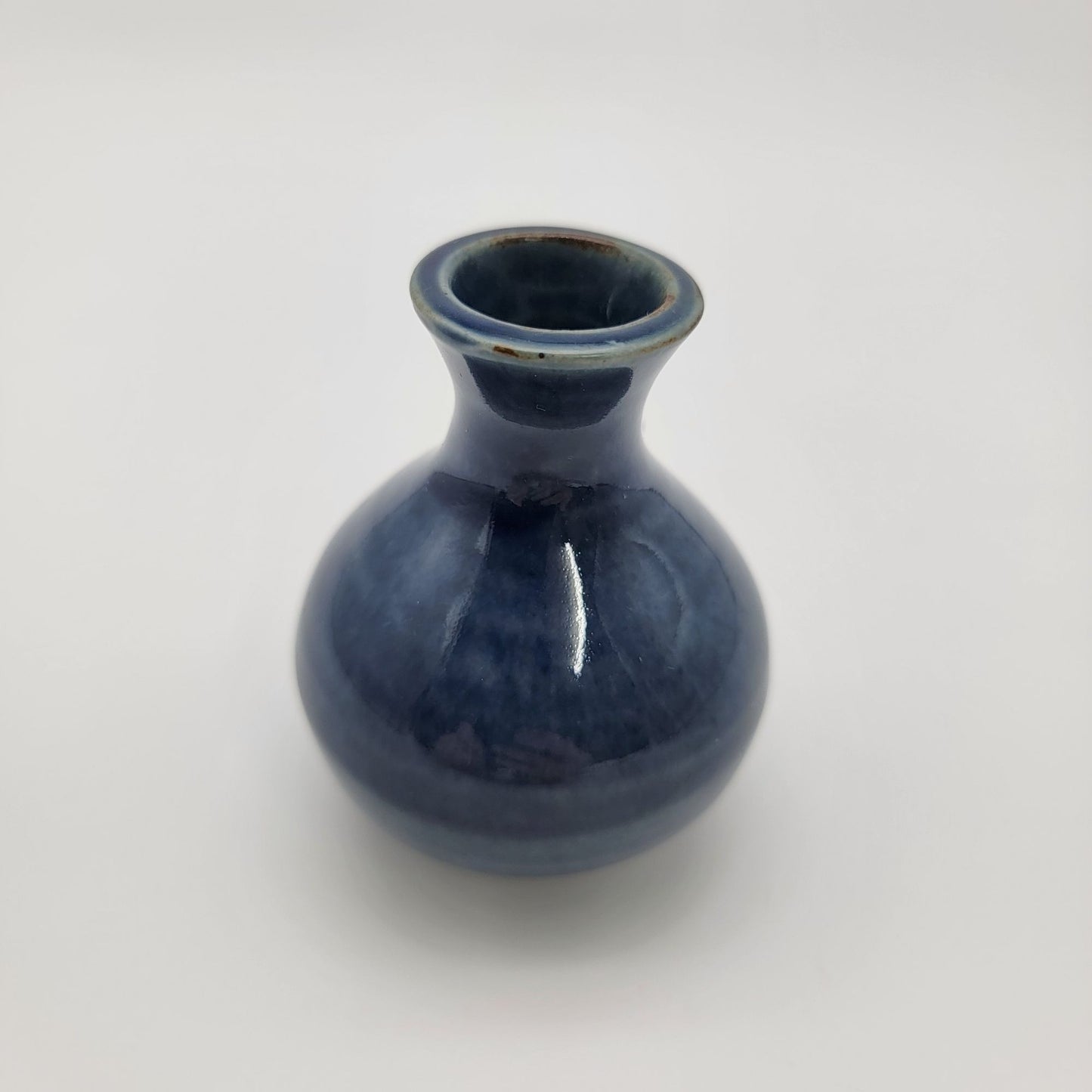 Vintage Blue Pottery Vase With Relief Fish Motif