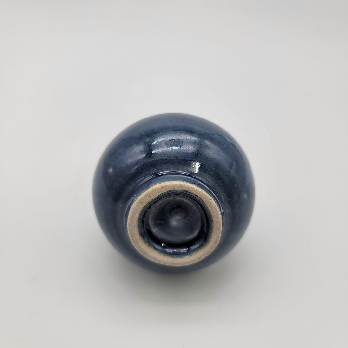 Vintage Blue Pottery Vase With Relief Fish Motif