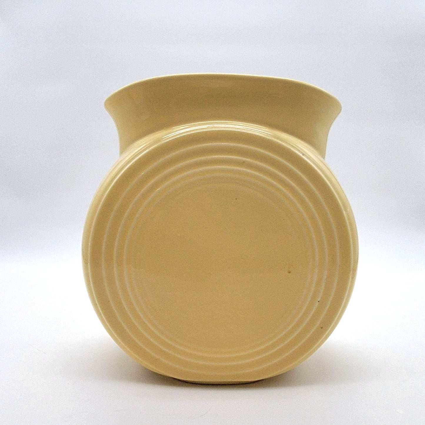 Vintage Yellow Fiesta Millennium II Disc Vase 0438