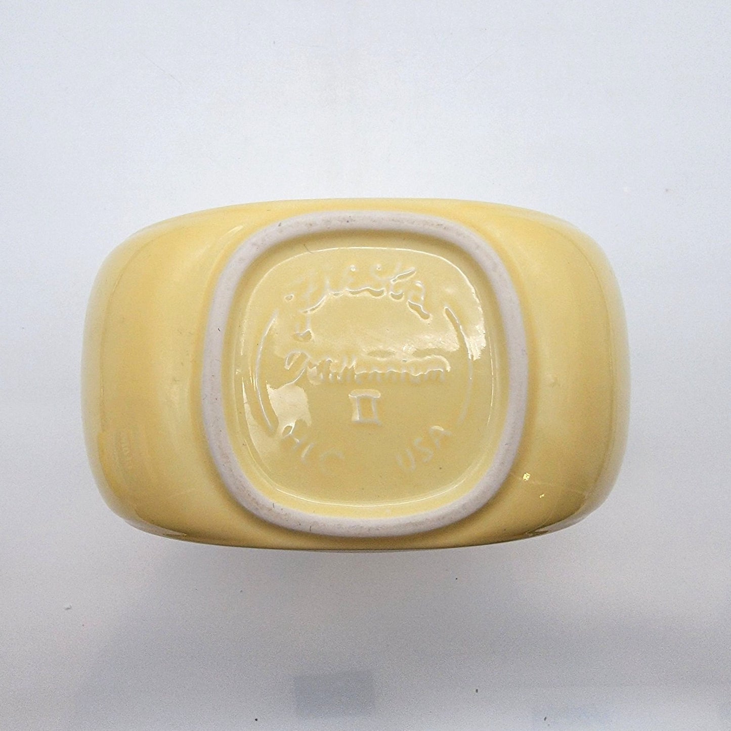 Vintage Yellow Fiesta Millennium II Disc Vase 0438