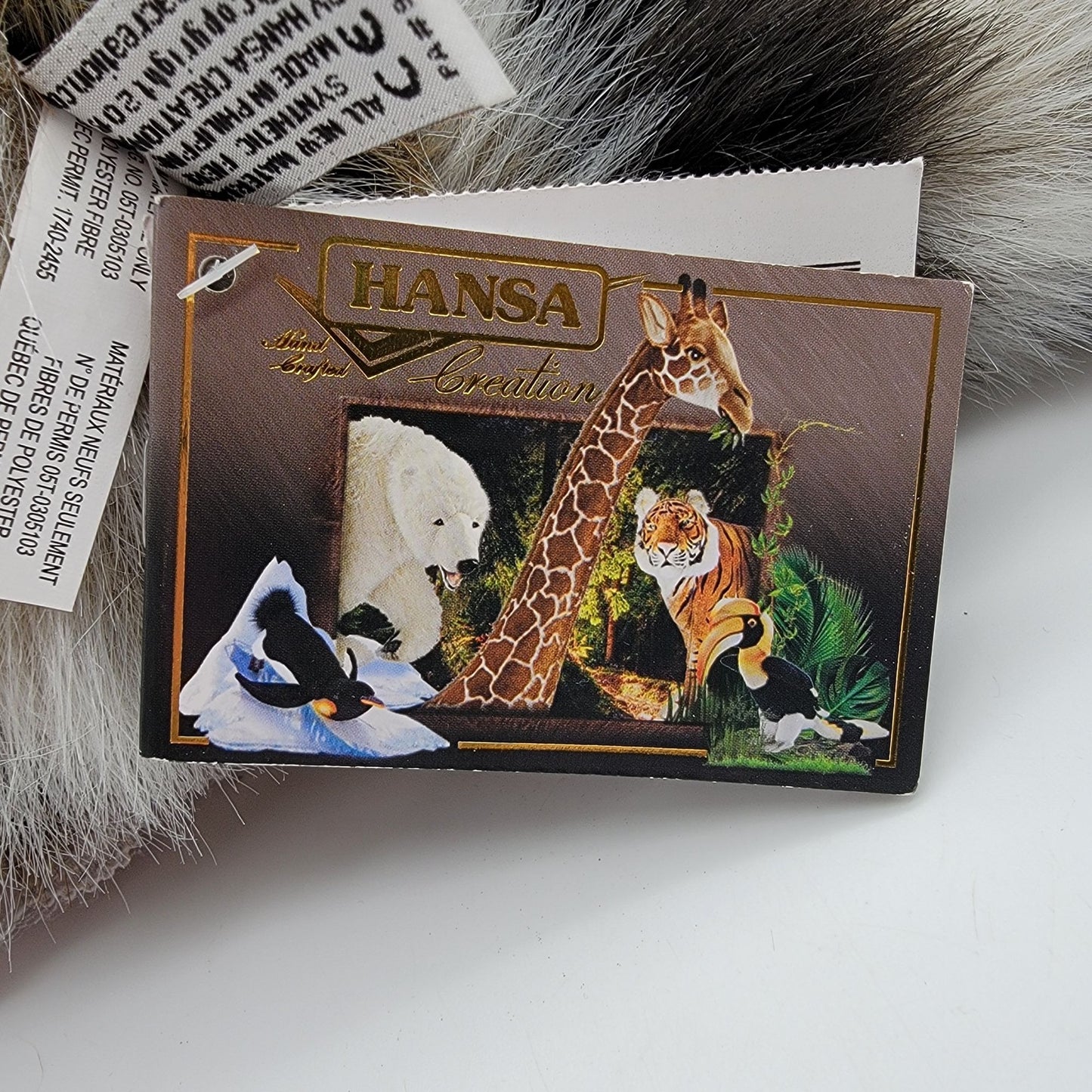 Hansa Creation Raccoon Plush In Red & White Striped Dress