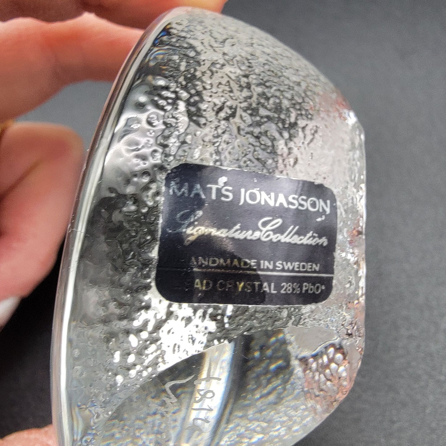 Mats Jonasson Crystal Hedgehog Paperweight MJ Sweden 2187