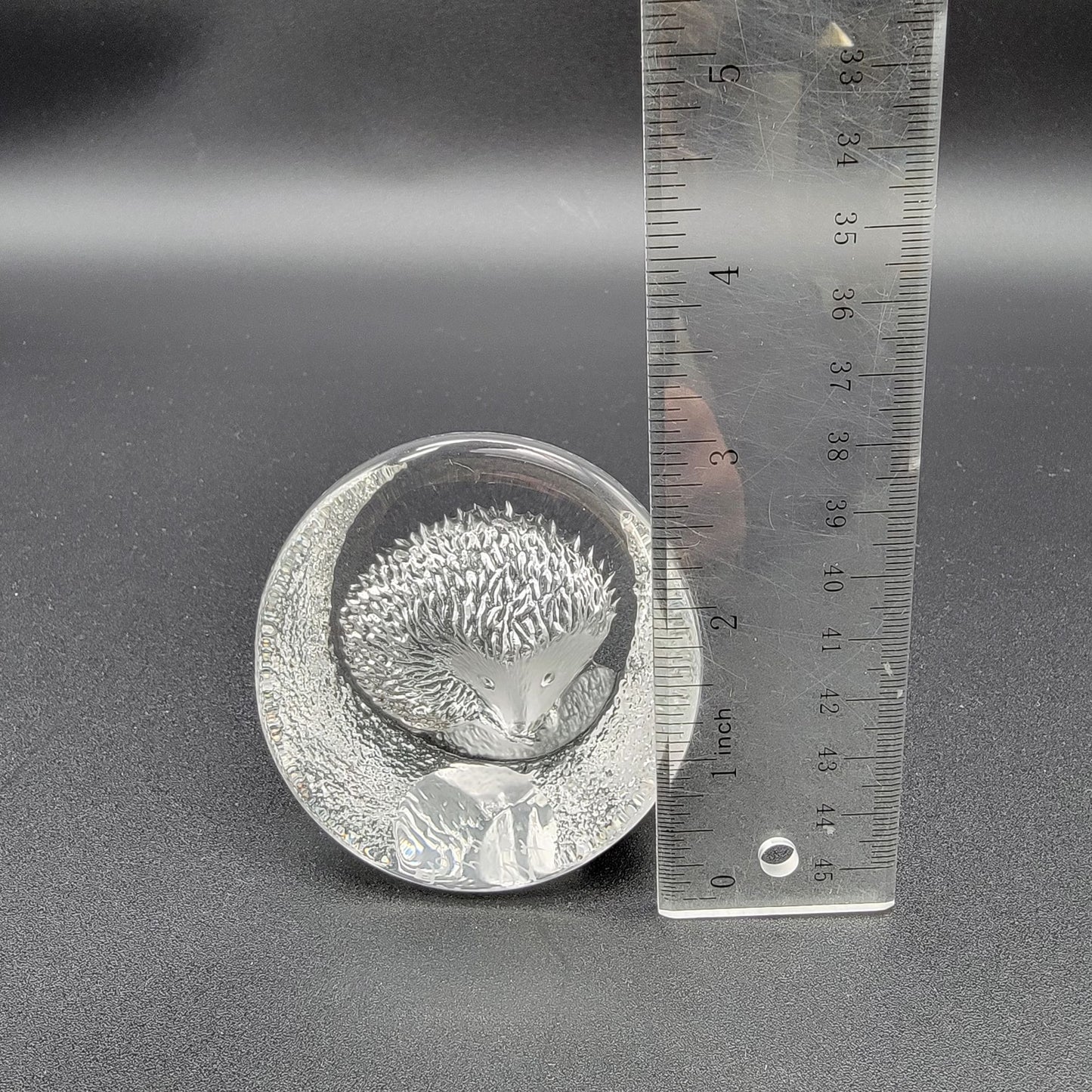 Mats Jonasson Crystal Hedgehog Paperweight MJ Sweden 2187