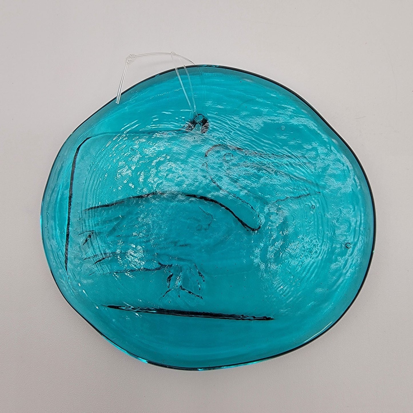 Blenko Glass Aqua Blue Pelican Bird Sun Catcher