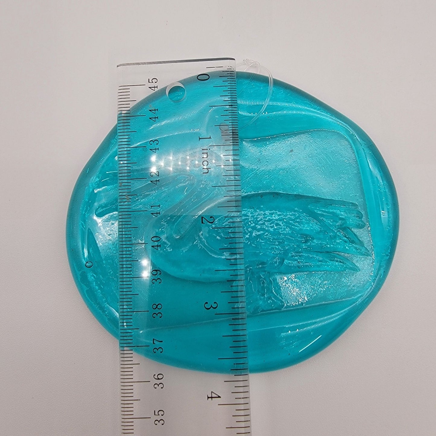 Blenko Glass Aqua Blue Pelican Bird Sun Catcher