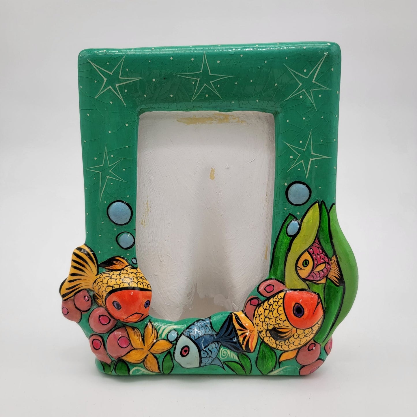 Vintage Hand-Painted 3-D Fish Picture Frame