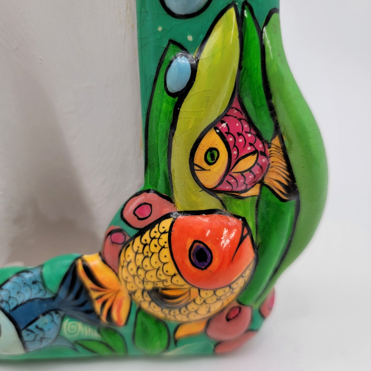 Vintage Hand-Painted 3-D Fish Picture Frame