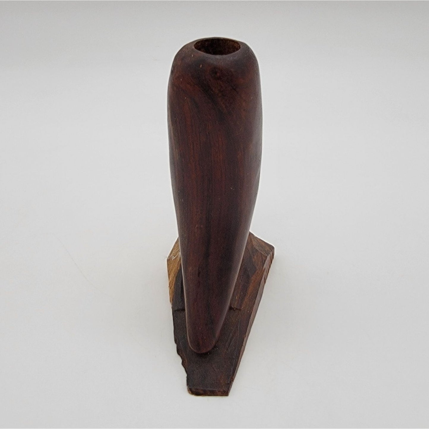 Hand-Carved Two Tone Exotic Wood Candle Holder