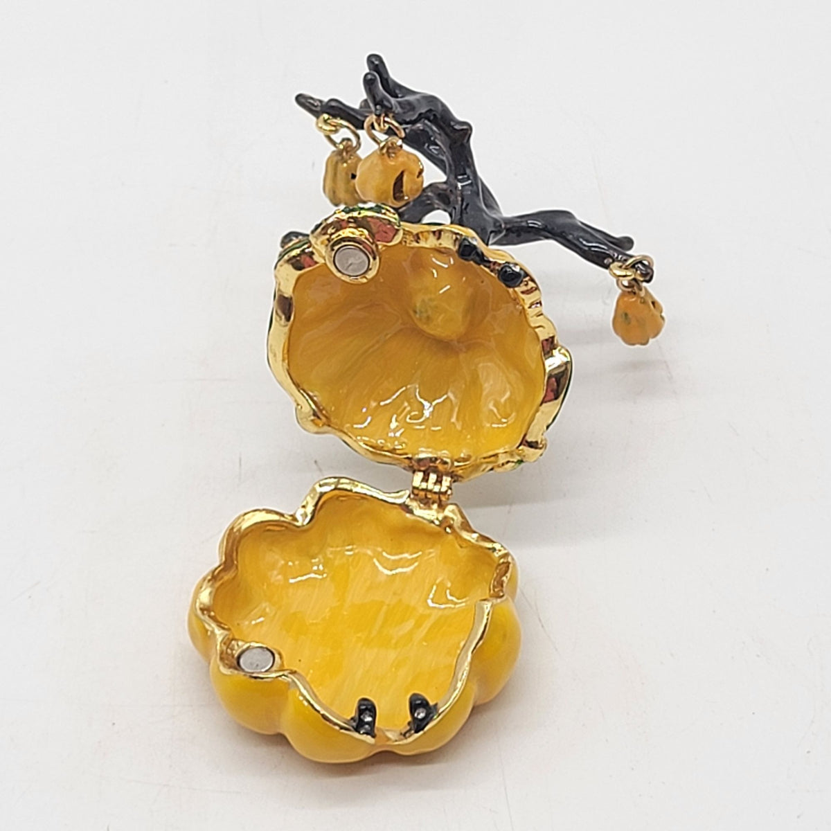 Objet D'Art Spooky Jack O Lantern Tree Trinket Box Artform No. 170
