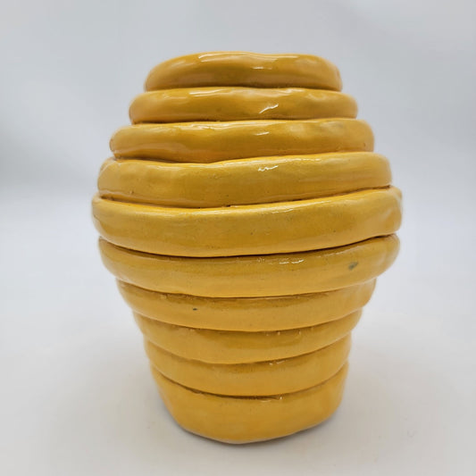 Yellow Art Pottery Beehive Shaped Vase