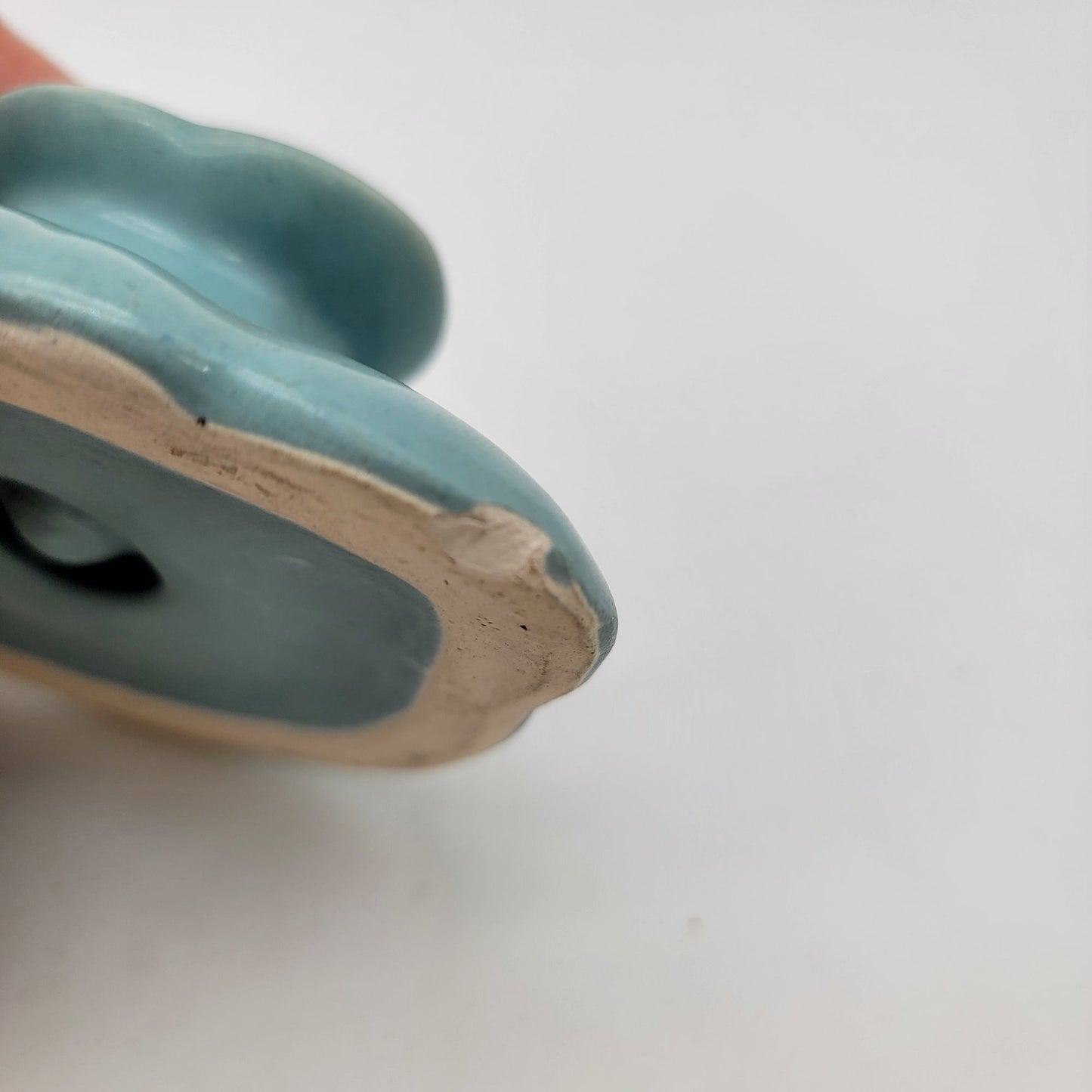 Vintage Pair of 1920s Weller Pottery Turquoise Blue Candle Holders As Found