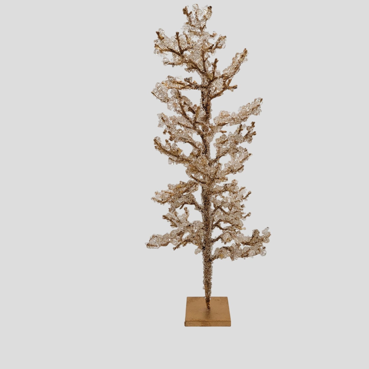 Wire Sparkle Crystal Beaded Gold Holiday Tabletop Tree