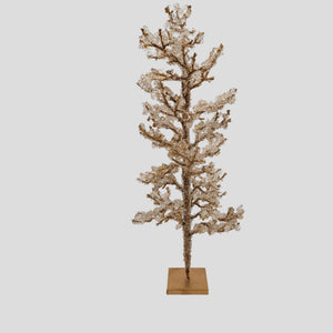 Wire Sparkle Crystal Beaded Gold Holiday Tabletop Tree