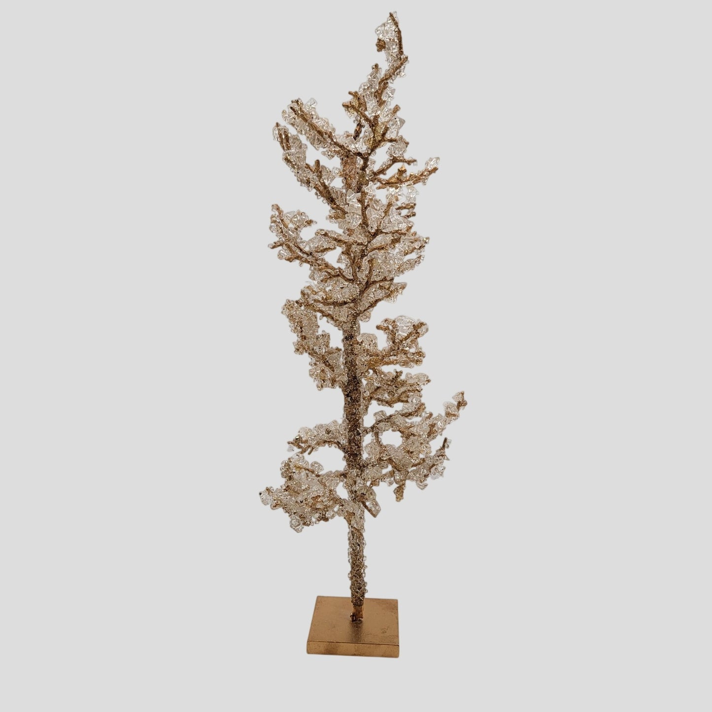 Wire Sparkle Crystal Beaded Gold Holiday Tabletop Tree