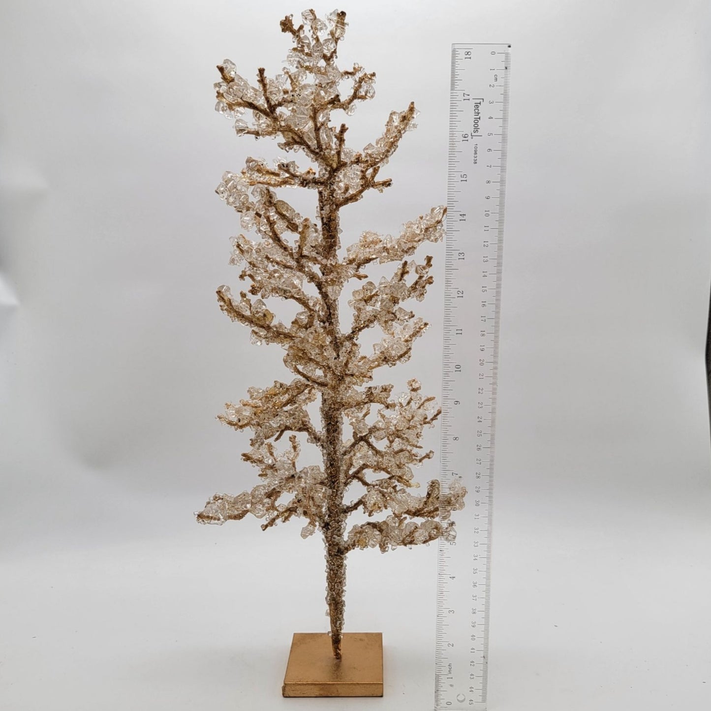 Wire Sparkle Crystal Beaded Gold Holiday Tabletop Tree