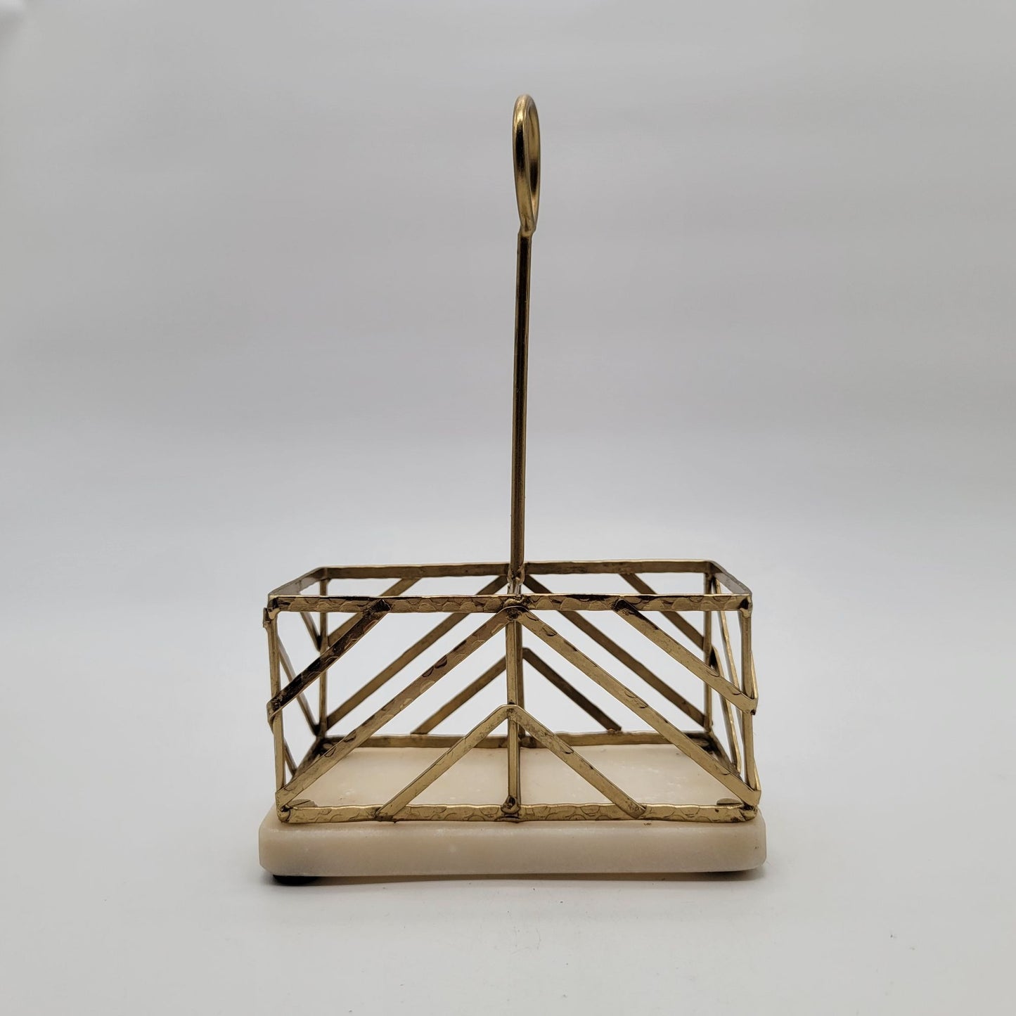 Hollywood Regency Brass & Marble Oil and Vinegar Bottle Holder