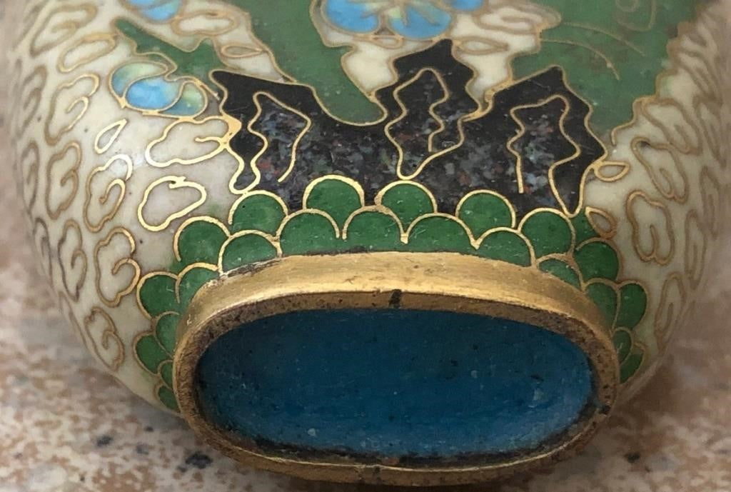 Antique Cloisonne Snuff Bottle