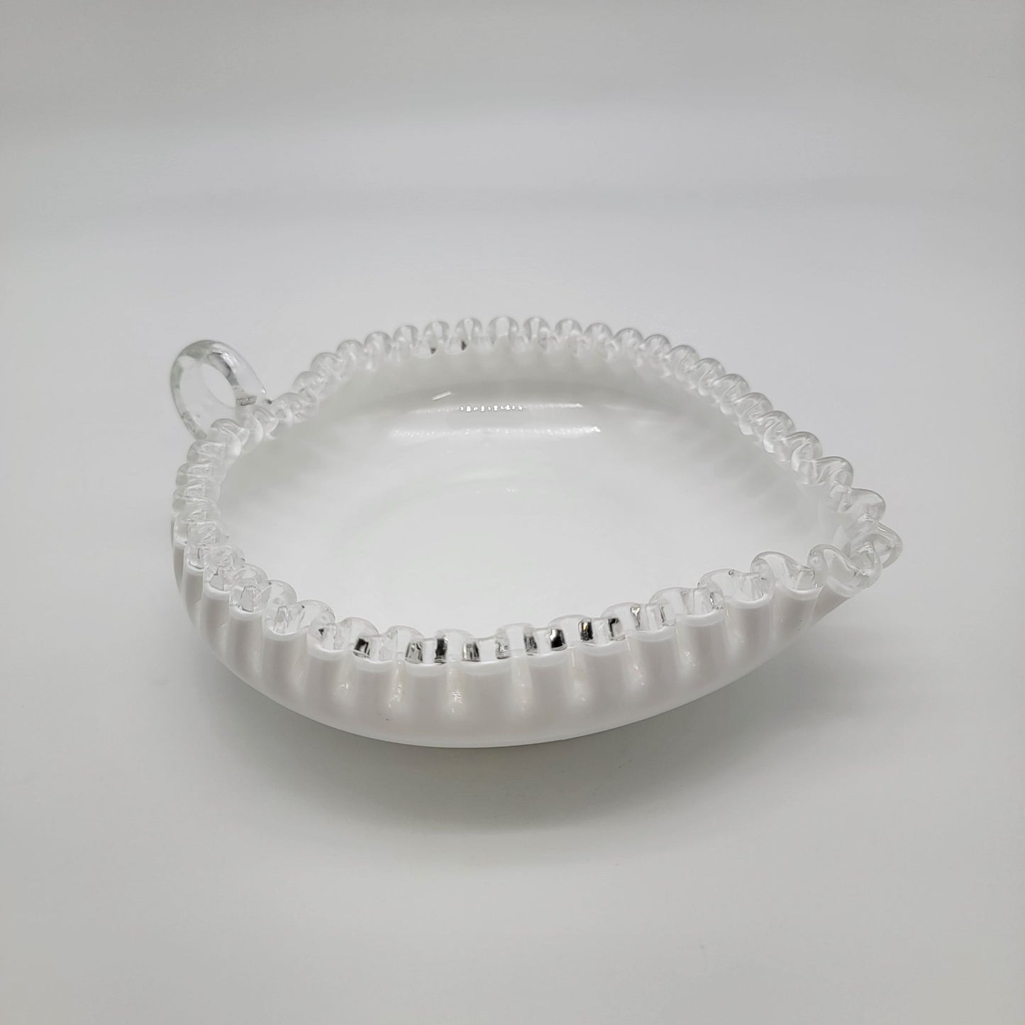 Fenton Silver Crest Heart Shaped Bon-Bon Candy Dish