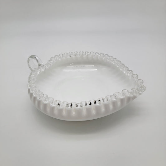 Fenton Silver Crest Heart Shaped Bon-Bon Candy Dish