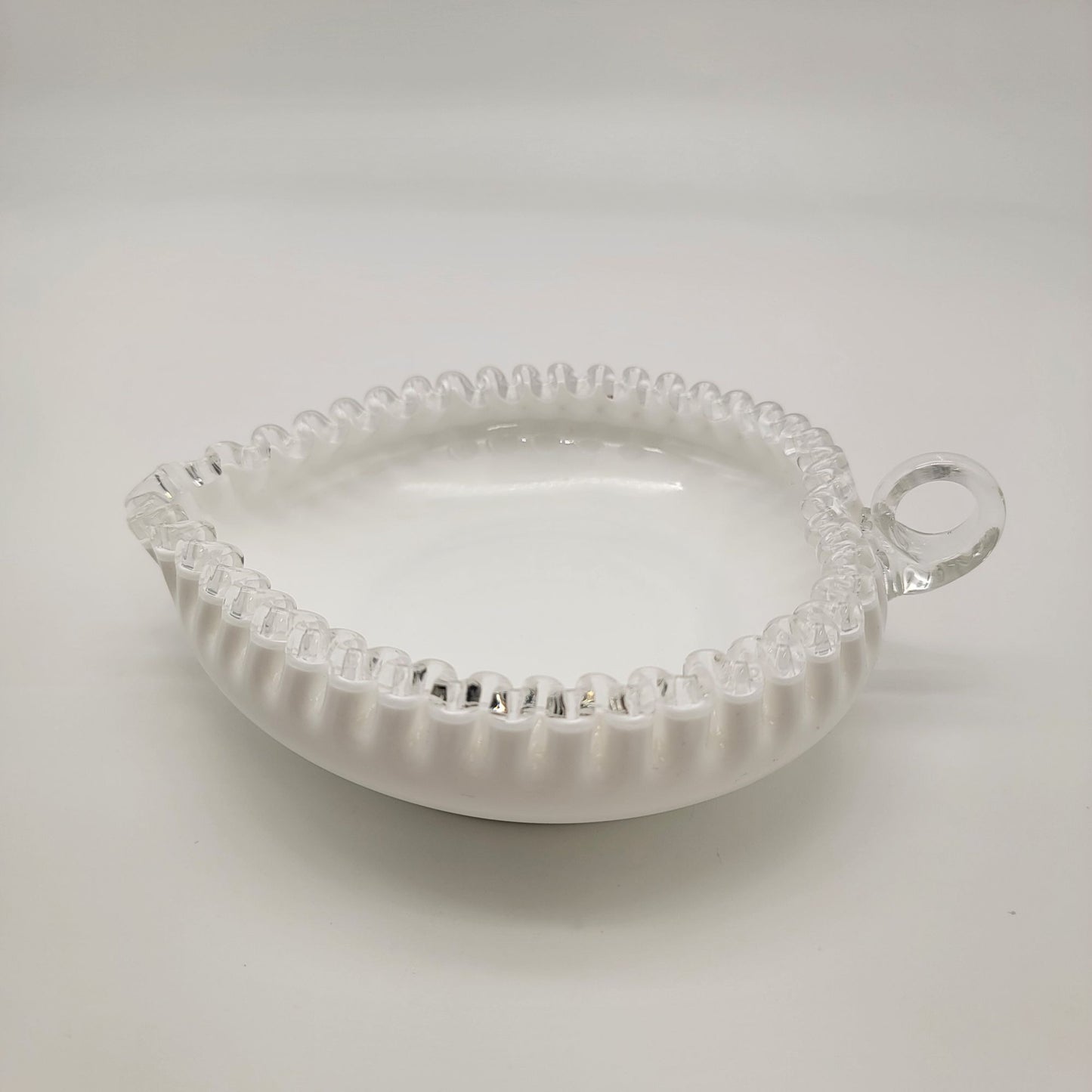 Fenton Silver Crest Heart Shaped Bon-Bon Candy Dish