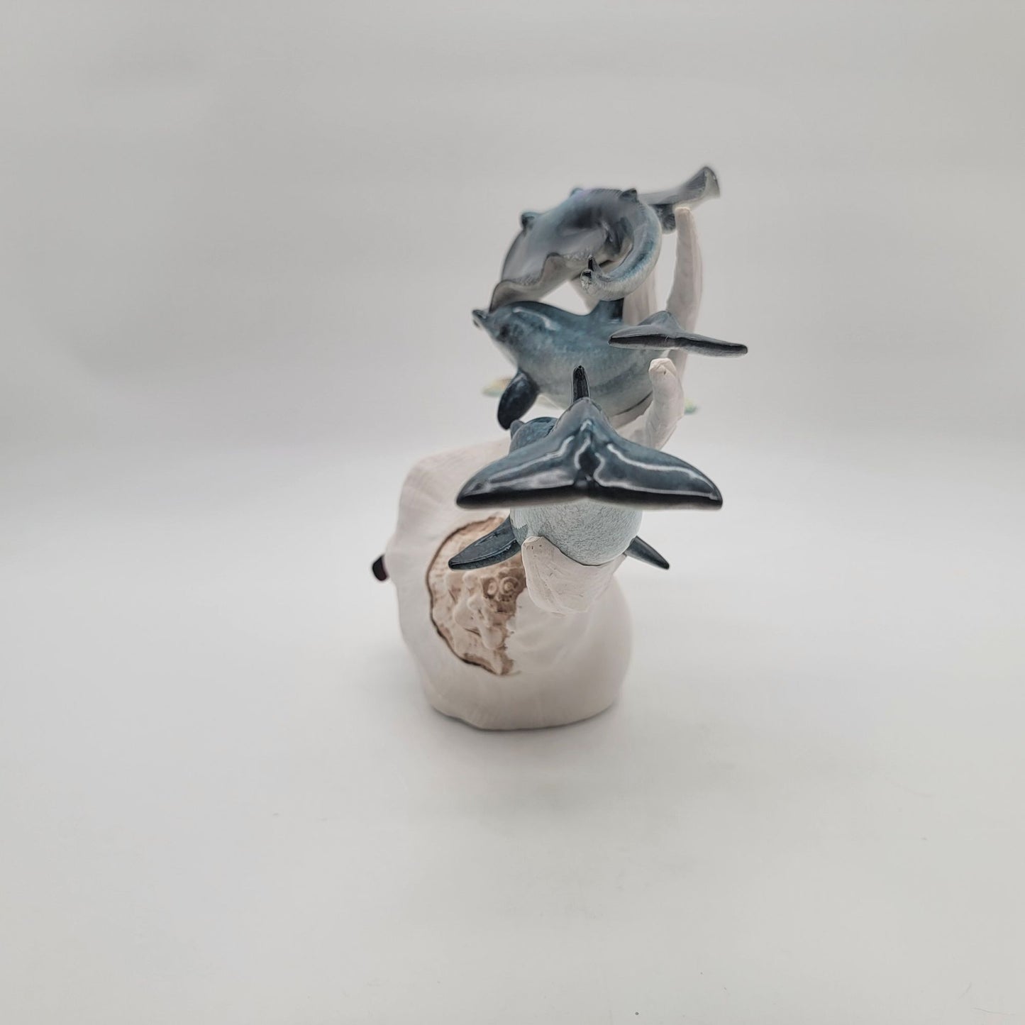 Ocean Life Sculpture On Faux Conch Shell
