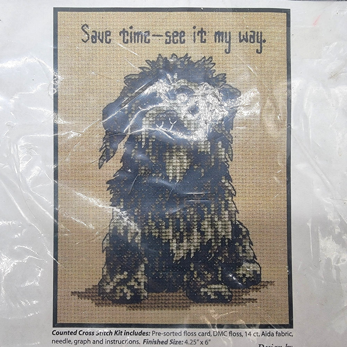 Vintage Jeanette Crews Designs My Way Cross-Stitch Kit Dog