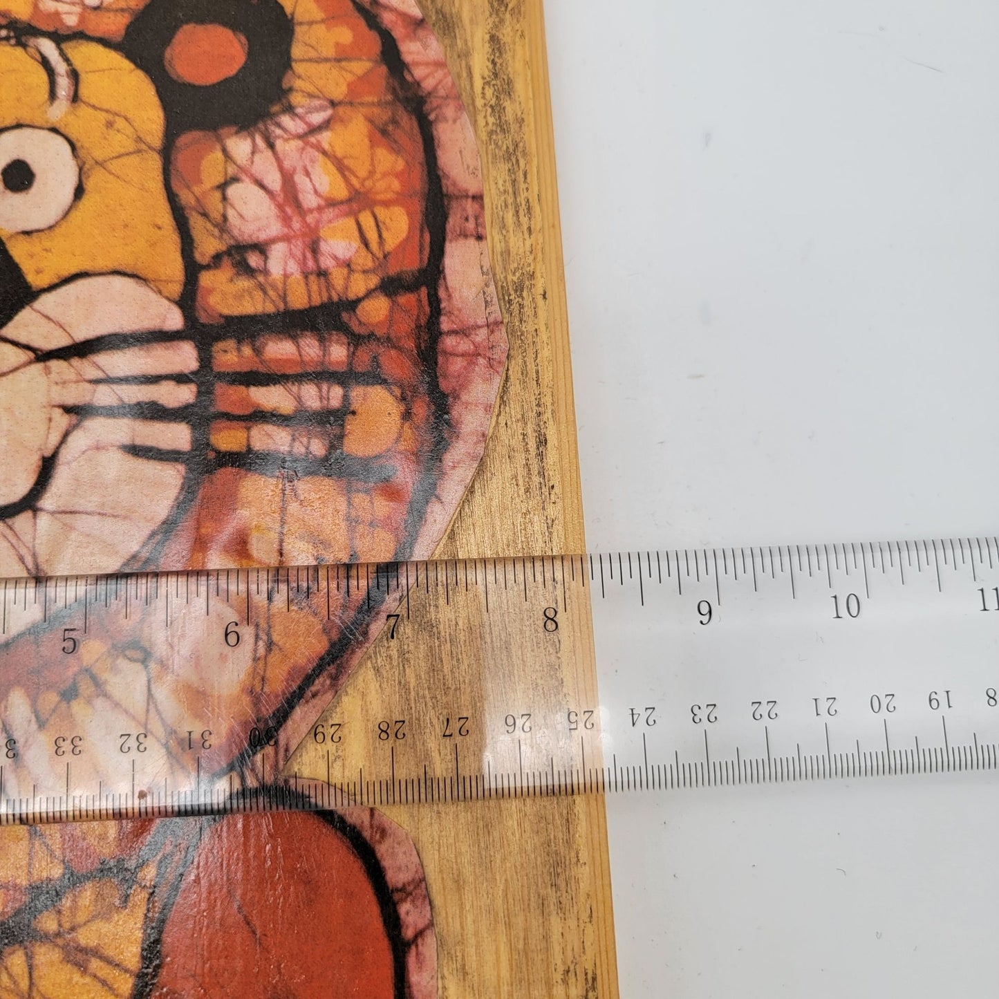 1970s Vintage Lion Decoupage Print On Wood Plaque