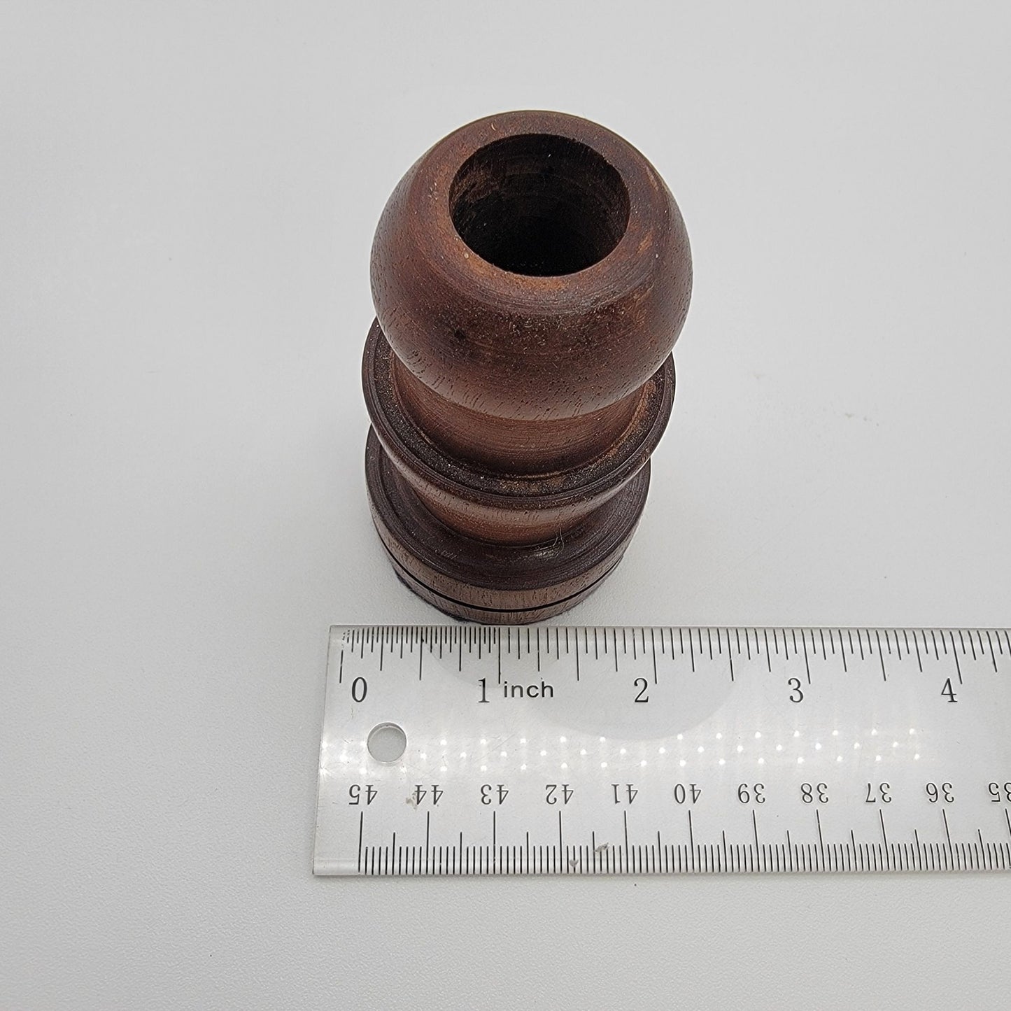 Vintage Handcrafted Dark Wood Toothpick Holder