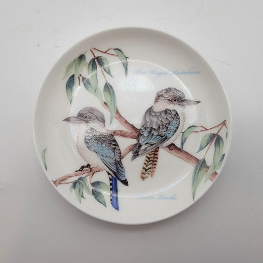 Dan Samuels Australia Blue Winged Kookaburra Bird Fine Bone China Trinket Dish