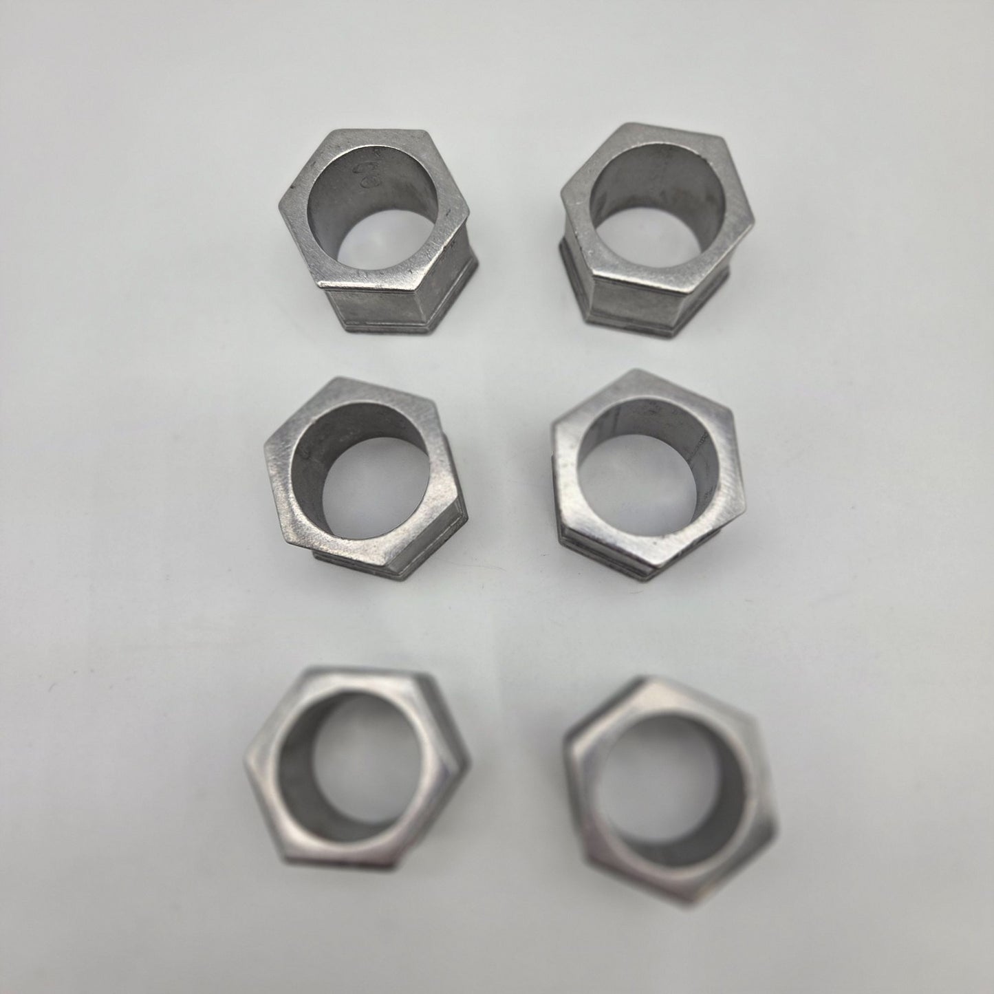 Wilton Armetale Hexagonal Pewter Napkin Rings Set Of 6