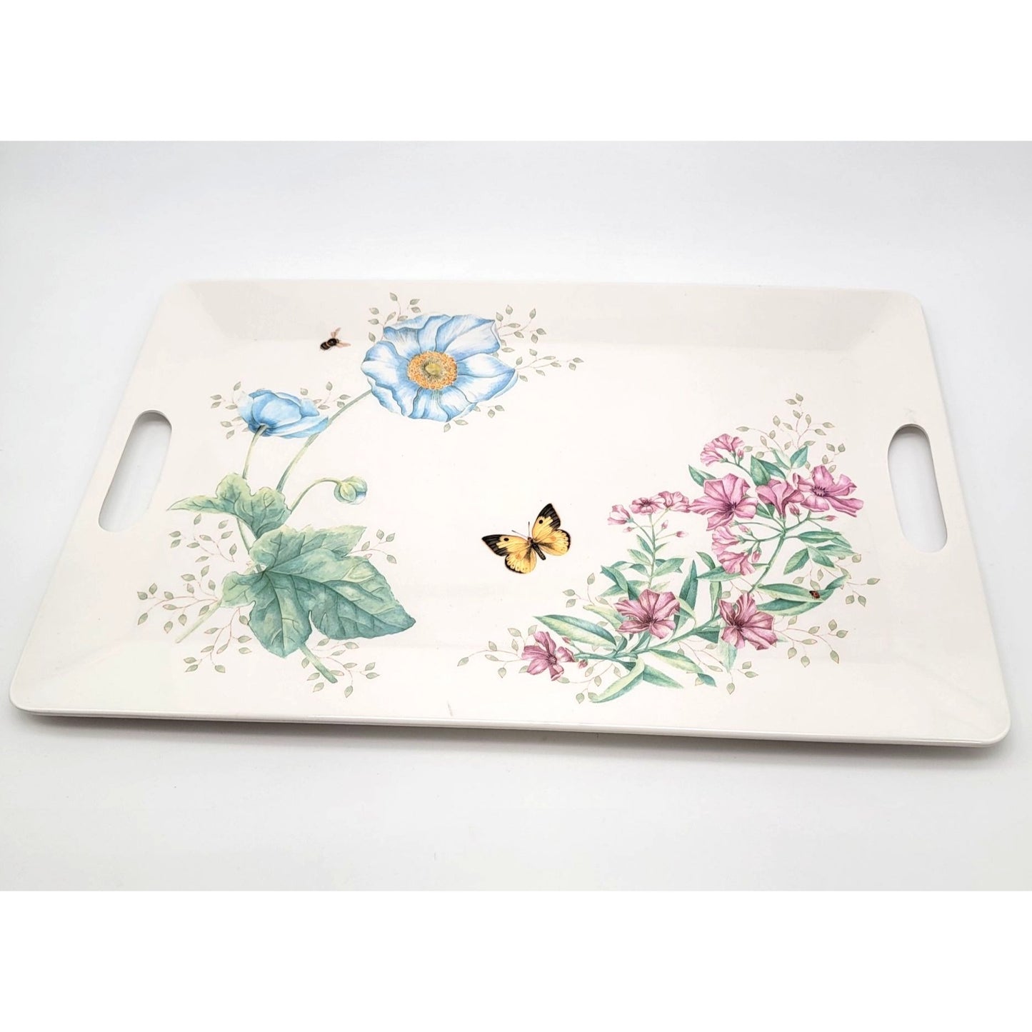 Lenox Butterfly Meadow Melamine Handled Serving Tray