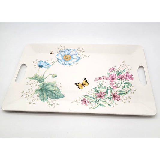 Lenox Butterfly Meadow Melamine Handled Serving Tray