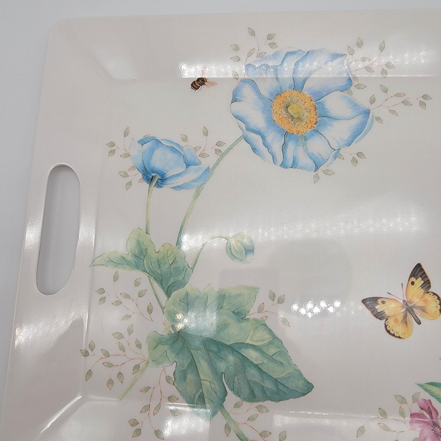 Lenox Butterfly Meadow Melamine Handled Serving Tray