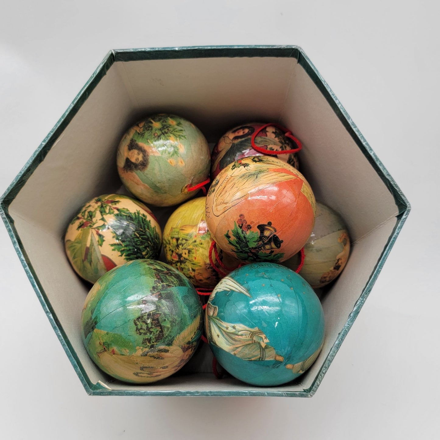 Vintage Ten Glorious Angels Christmas Ornaments Set