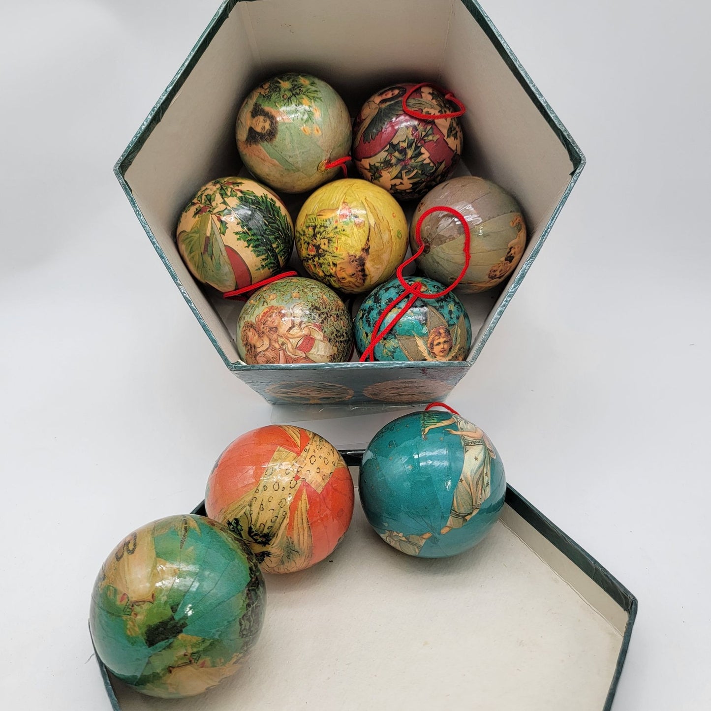 Vintage Ten Glorious Angels Christmas Ornaments Set