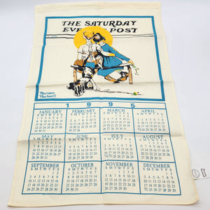 Norman Rockwell 1995 Saturday Evening Post Calendar Tea Towel