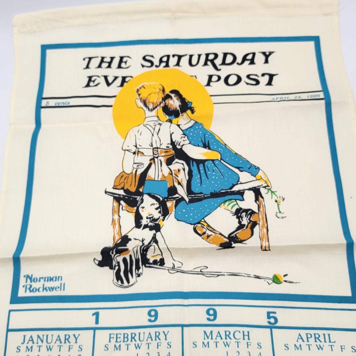 Norman Rockwell 1995 Saturday Evening Post Calendar Tea Towel