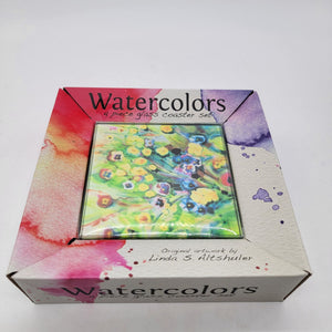 Watercolors Glass Coaster Set Of 4 By Linda S. Altshuler