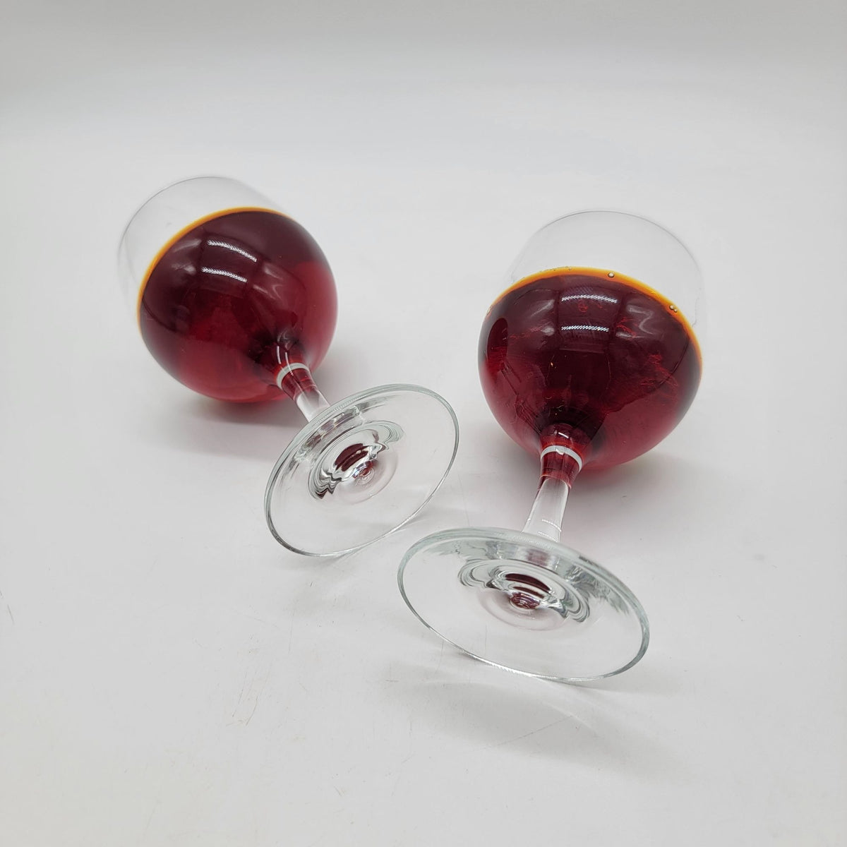 Pair Of Faux Red Wine Glasses Props Fake Food Props
