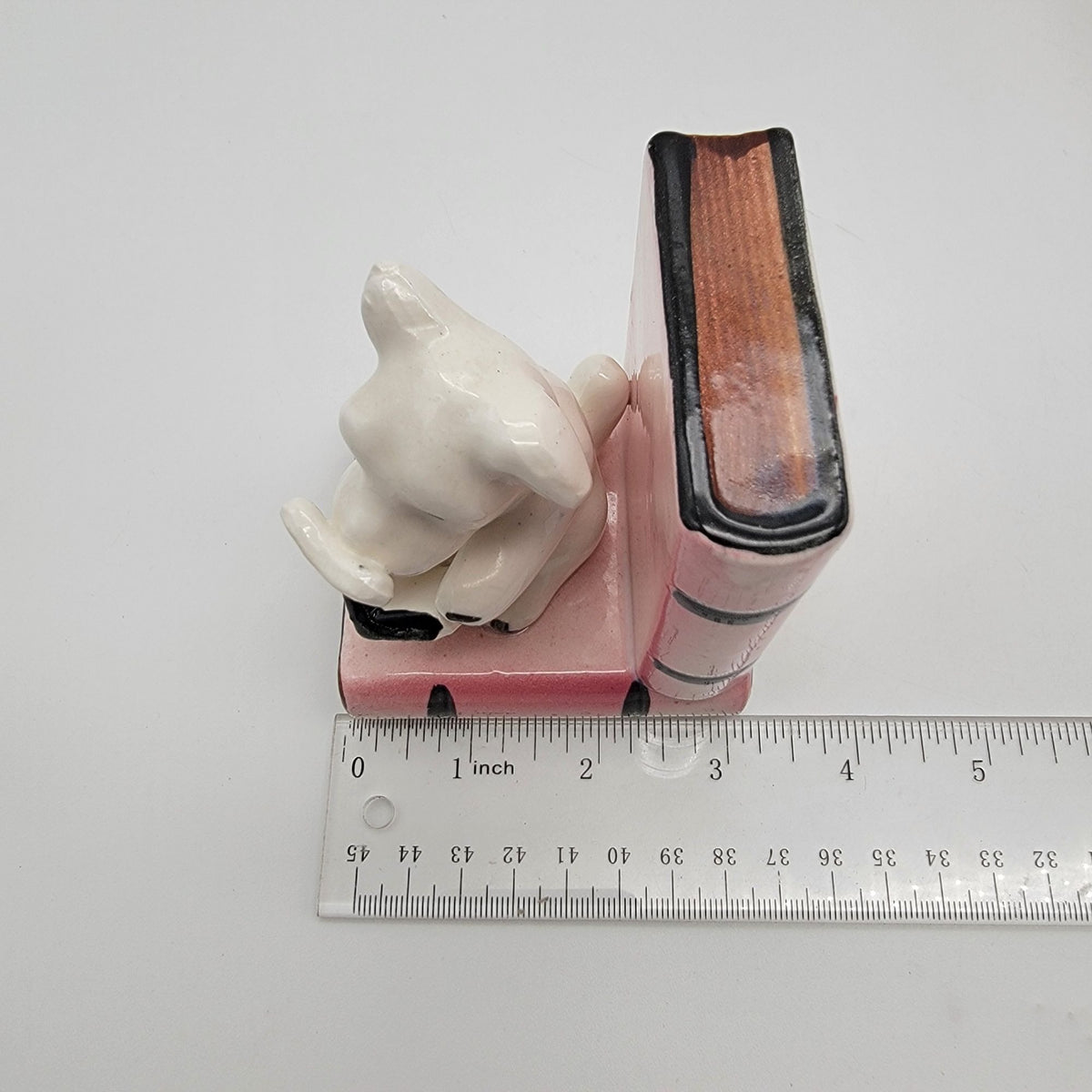 Vintage White Terrier Dogs Reading Books Bookends Made in Japan