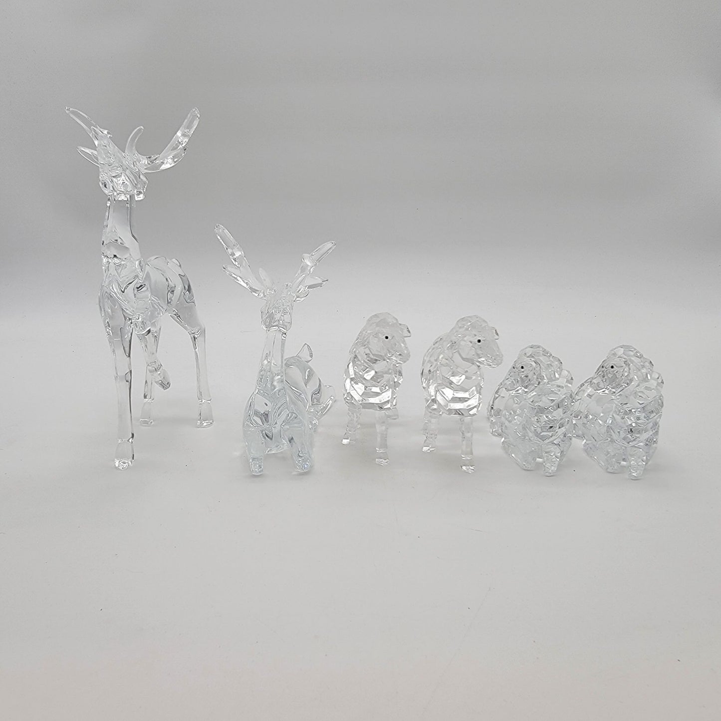 Roman Inc Faceted Acrylic Nativity Scene with Deer Set Of 9