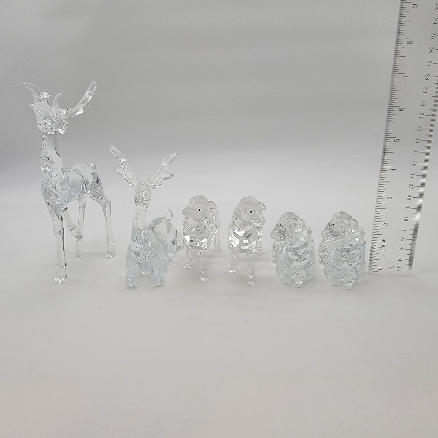 Roman Inc Faceted Acrylic Nativity Scene with Deer Set Of 9
