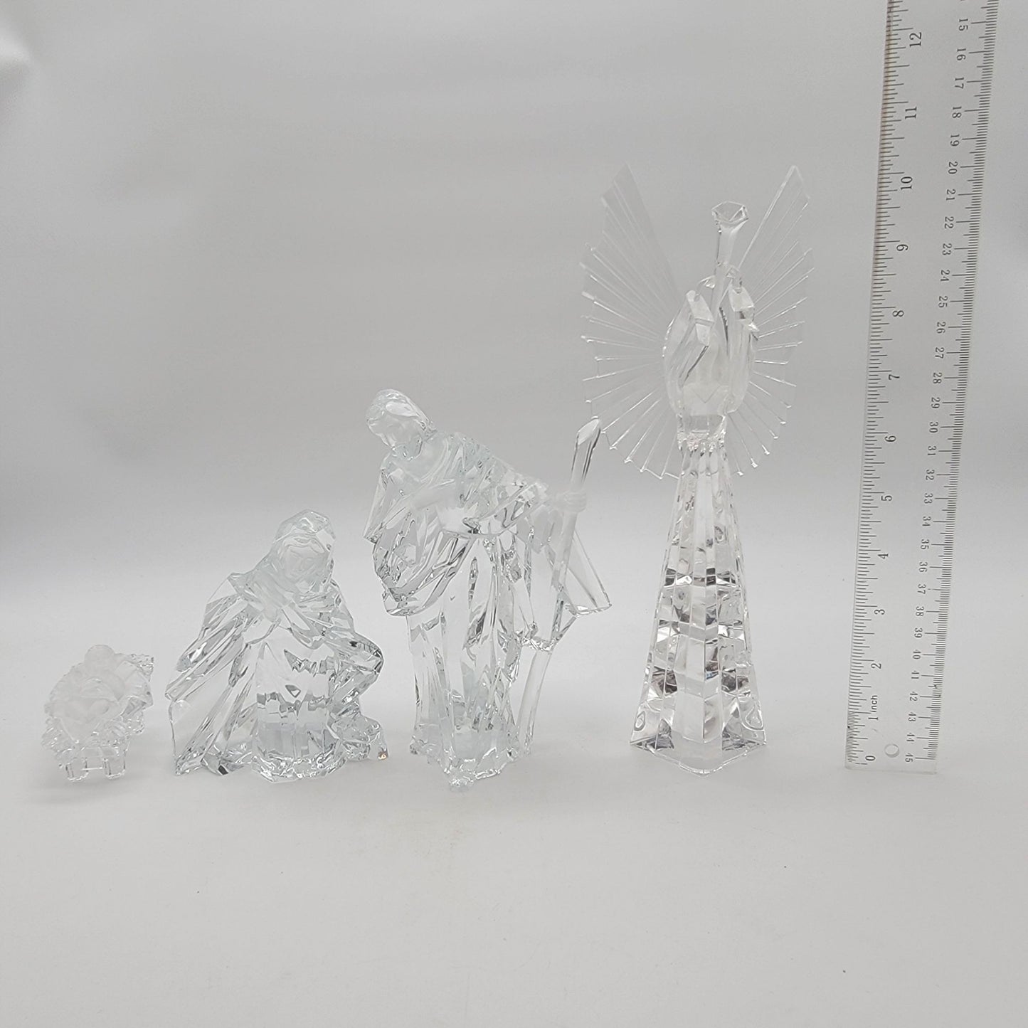 Roman Inc Faceted Acrylic Nativity Scene with Deer Set Of 9